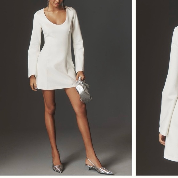 Maeve Long sleeve scoop neck mini dress - Pink Size M - Picture 1 of 3